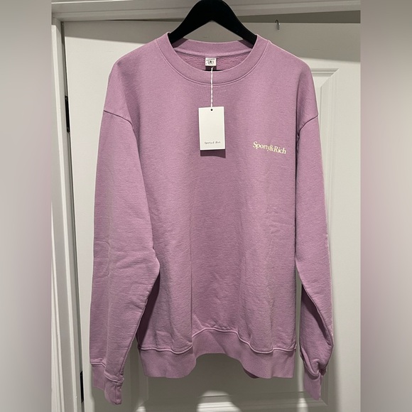 Sporty & Rich x Lily's Sweets "Tasty & Rich" Sweater (Color Lilac) Size Large - Picture 2 of 8